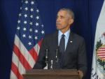 El expresidente de EEUU Barack Obama durante su discurso ante los alumnos de la Universidad de Illinois (Imagen: illinois.edu)