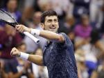 Novak Djokovic tras derrotar a Kei Nishikori en las semifinales del Abierto de Estados Unidos (EFE / EPA / JUSTIN LANE)