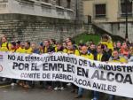 Manifestación contra el cierre de Alcoa.