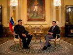 Instantánea de la entrevista de Nicolás Maduro con la filial de CNN en Turquía