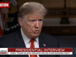 Trump durante la entrevista con la CBS