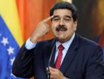 El jefe de Estado de Venezuela, Nicolás Maduro, habla durante una rueda de prensa desde el Palacio Miraflores (EFE)
