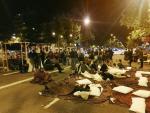 La policía desaloja la acampada de 'Trae tu casa' en la Gran Vía de Barcelona. / Europa Press