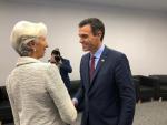 Pedro Sánchez y Christine Lagarde