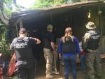 Efectivos de seguridad de Costa Rica tras el asalto al refugio de los sospechosos. / Fiscalía CR