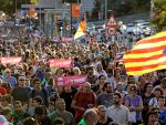 Manifestación independentista en Sabadell por los CDR. / EFE