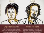 Los ganadores del Nobel de Literatura del 2018 y 2019. / The Nobel Prize