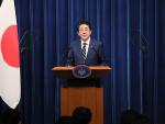 El primer ministro de Japón, Shinzo Abe, en una comparecencia ante la prensa