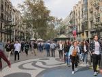 Turistas en la Rambla de Barcelona