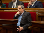 El presidente de la Generalitat de Catalunya, Quim Torra, durante la celebración de la segunda sesión plenaria en el Parlament, en Barcelona (España), a 12 de diciembre de 2019.