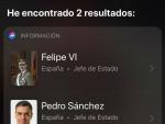 El lapsus de Siri sobre el jefe de Estado en España