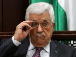 Palestinian leader Mahmud Abbas gestures during a