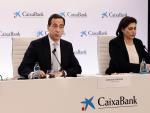 El consejero delegado de CaixaBank, Gonzalo Cortázar, durante la presentación de resultados.