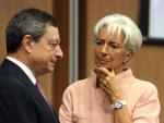 Mario Draghi y Cristina Lagarde./EFE