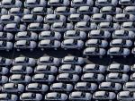 Vista aérea del estacionamiento de automóviles de Porsche en una fábrica de Leipzig, Alemania. Foto EFE