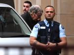 Imagen del cardenal australiano George Pell al llegar a su juicio.