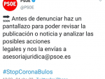 El PSOE pedía denuncuar las noticias falsas