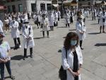 Protestas de médicos en la Puerta del Sol para reclamar más medios para la sanidad