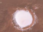 Fotografía del cráter Korolev, un cráter de hielo en Marte.