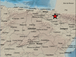 Mapa de localización del seísmo que ha sacudido Navarra este miércoles