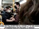 Sin mascarilla bronca metro Madrid