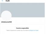 Cuenta de Adelante Andalucía suspendida en Twitter.