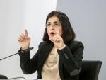 La ministra de Función Pública, Carolina Darias, en una rueda de prensa en Moncloa