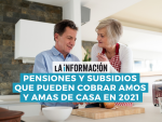 Infografía sobre las pensiones y subsidios que pueden cobrar los amos y amas de casa.