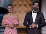 Aitana Sánchez Gijón y Miguel Angel Muñoz, presentadores Premios Forqué