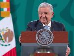 El presidente de México, Andrés Manuel López Obrador, mientras participa en una rueda de prensa en el Palacio Nacional de Ciudad de México