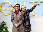 Robert Downey Jr. y Emma Thompson, en el estreno en Londres de 'Dolittle'