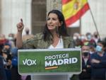 La candidata de Vox a la Presidencia de Madrid, Rocío Monasterio, durante un acto preelectoral.
