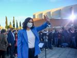 La presidenta de la Comunidad de Madrid y candidata a la reelección, Isabel Díaz Ayuso, durante un acto del partido en Pinto, Madrid.