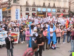 Varios guardias civiles han protestado este sábado en Madrid por el retroceso de sus derechos laborales.