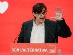 El líder de los socialistas en el Parlament, Salvador Illa, interviene este sábado en la reunión del consell nacional de su partido en Barcelona.