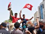 Manifestación en Túnez en contra del Gobierno.