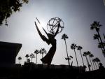 Una estatua del premio Emmy en la Television Academy en Los Angeles, California (EEUU).