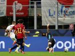 El francés Kylian Mbappé mete un gol en la final de la Liga de Naciones entre Francia y España.