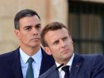 El presidente del Gobierno, Pedro Sánchez, y el presidente francés, Emmanuel Macron