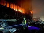 Centro comercial bombardeado en Kiev