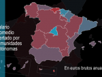 Salario medio en las comunidades autónomas de España