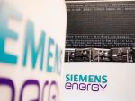 Logo de Siemens Energy en la Bolsa de Fráncfort.