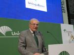 Manuel Azuaga, presidente ejecutivo de Unicaja, en la Bolsa de Madrid.