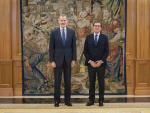 El Rey Felipe VI recibe al presidente de la CEOE, Antonio Garamendi