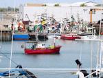 Barcos amarrados en el puerto de Santoña
