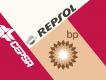 Logos de Repsol, Cepsa y BP.