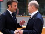 El presidente de Francia, Emmanuel Macron, y el canciller alemán, Olaf Scholz.