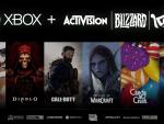 Logos de Microsoft y Activision Blizzard