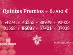 37038, el último quinto premio de la Lotería de Navidad con 6.000 euros
