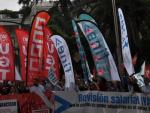 Manifestación del sector financiero convocada por los sindicatos CCOO, FINE y UGT